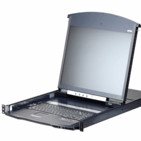 מסילה כפולה LCD KVM כולל 1-מקומי1-מרחוק גישה 8-יציאות רב ממשק Cat 5 רזולוציות וידאו גבוהות ATEN KL1108V