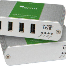 מערכת הארכת USB 2.0 עם 4 יציאות CAT 5e67 עד 100 מטר Icron Ranger 2304