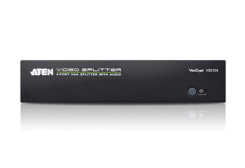 מפצל VGAאודיו עם 4 יציאות 450MHz בצבע שחור ATEN VS0104 (1)