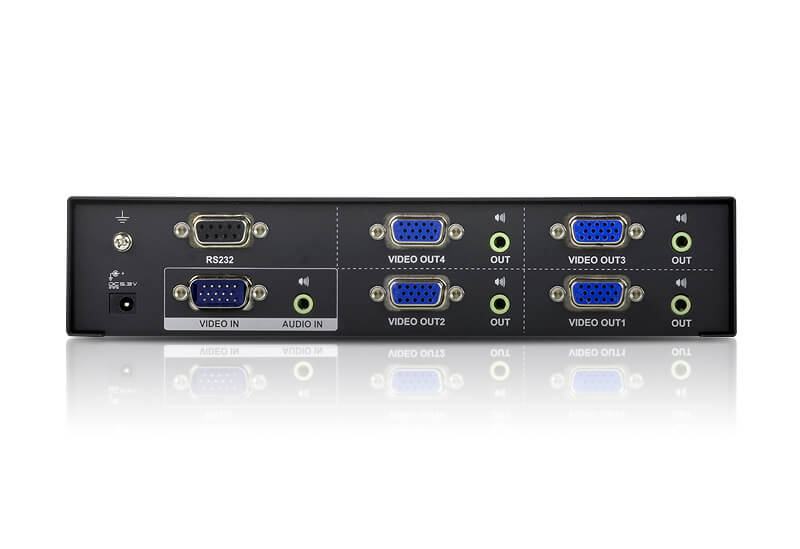 מפצל VGAאודיו עם 4 יציאות 450MHz בצבע שחור ATEN VS0104 (2)