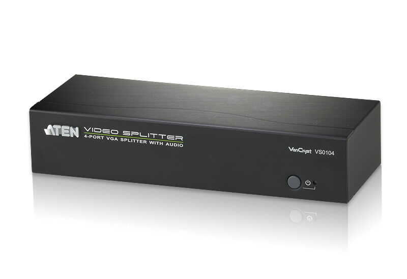 מפצל VGAאודיו עם 4 יציאות 450MHz בצבע שחור ATEN VS0104 (3)