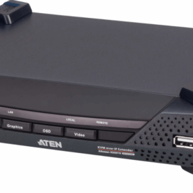 מקלט DVI-D כפול קישור KVM מעל IP ברזולוציה 4K מעבר מהיר באופן אוטומטי ATEN KE6910R (1)