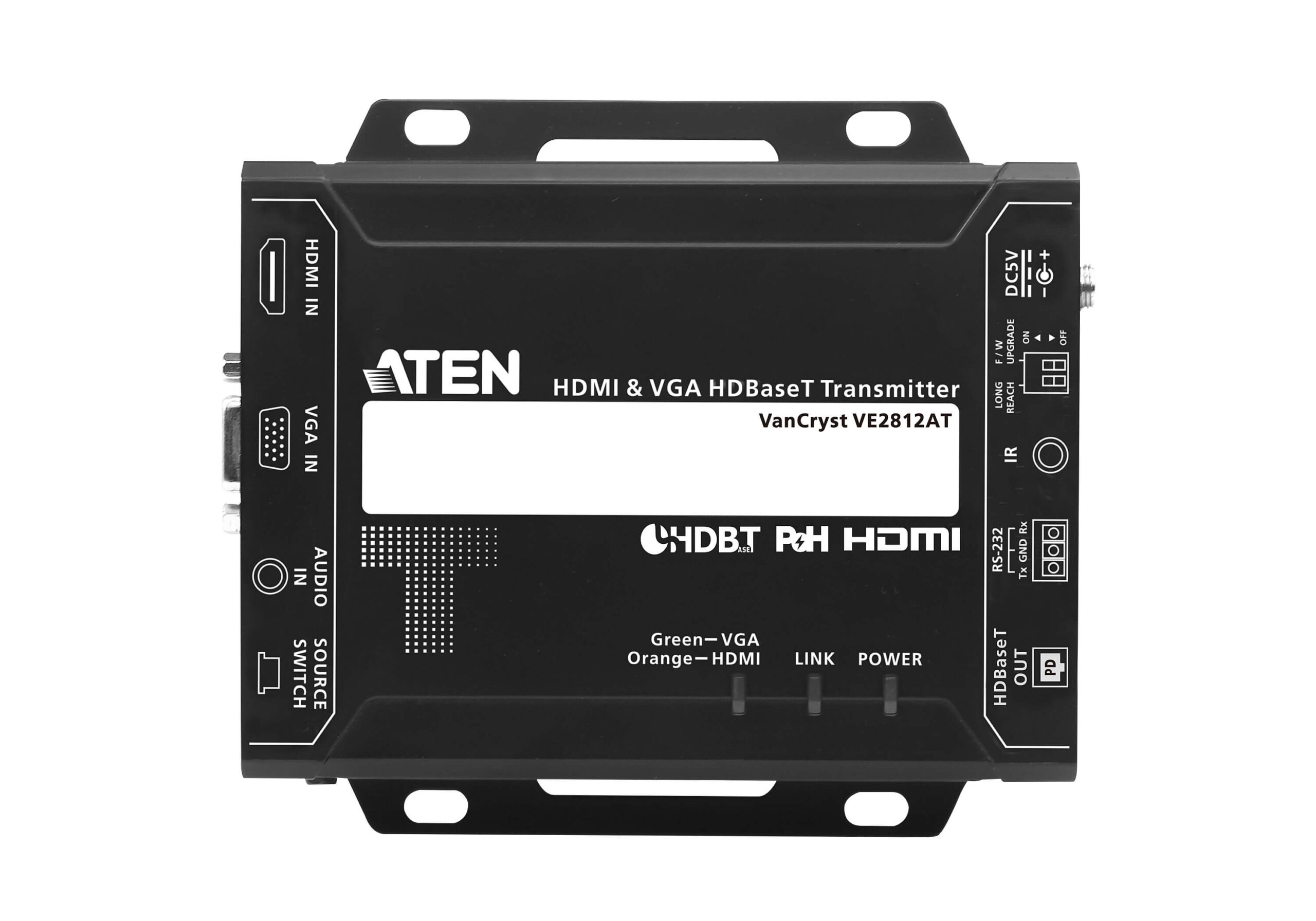 משדר HDMI & VGA HDBaseT עם POH HDBaseT Class A ברזולוציה 4K עד 100 מטר ATEN VE2812AT (1)