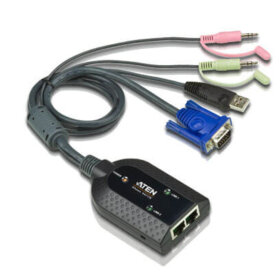 מתאם KVM USB VGAאודיו מדיה וירטואלית עם פלט כפול ATEN KA7178