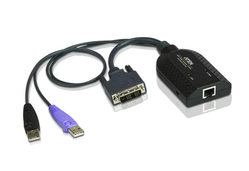 מתאם KVM וירטואלי USB DVI עם תמיכה בכרטיס חכם ATEN KA7166