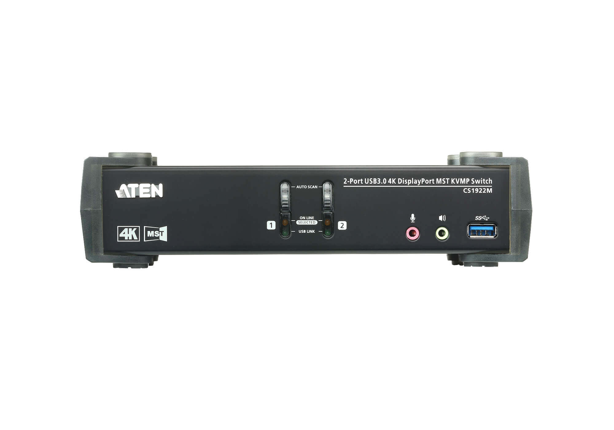 מתג 2 יציאות USB 3.0 4K DisplayPort MST KVMP כבלים כלולים ATEN CS1922M (2)