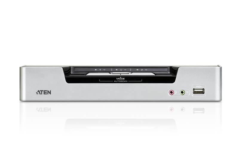 מתג 2 יציאות USB DVI כפול קישור תצוגה כפולהשמע KVMP ™ איכות וידאו מעולה ATEN CS1642A (1)