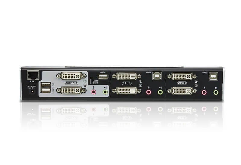 מתג 2 יציאות USB DVI כפול קישור תצוגה כפולהשמע KVMP ™ איכות וידאו מעולה ATEN CS1642A (3)