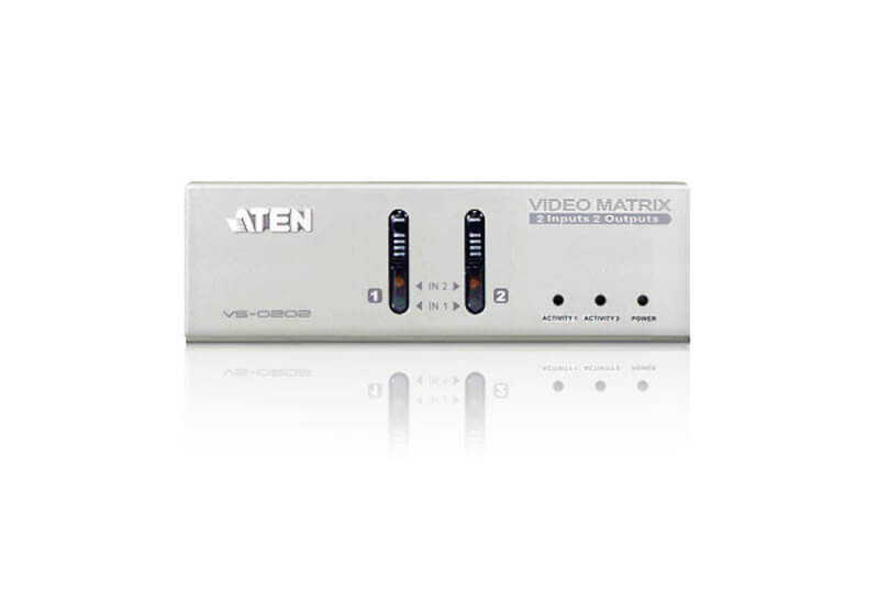 מתג 2X2 מטריקס חיבור VGAואודיו עד 30 מטר ATEN VS0202 (1)