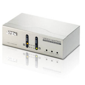 מתג 2X2 מטריקס חיבור VGAואודיו עד 30 מטר ATEN VS0202 (2)