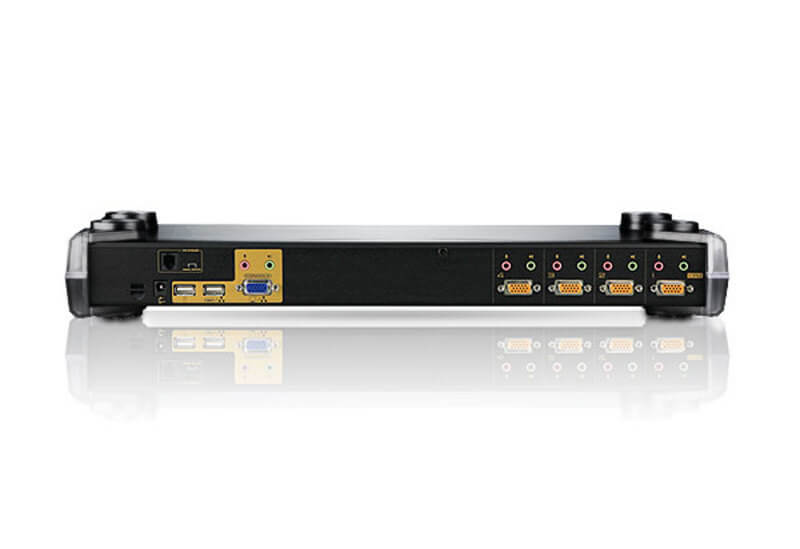 מתג 4 יציאות PS2-USB VGAאודיו KVM עד 3 רמות - מספק עד 64 קונסולת מחשבים ATEN CS1754 (3)