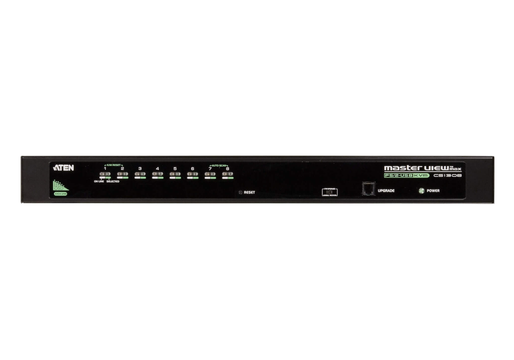 מתג 8 יציאות PS2-USB VGA KVM כולל מקשי קיצור ותפריט תצוגה ATEN CS1308 (1)