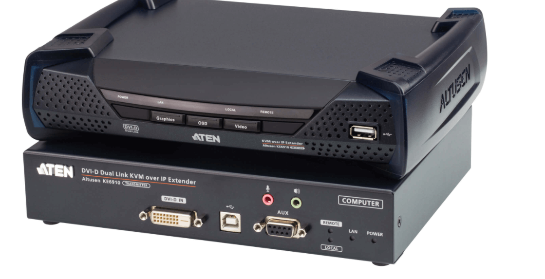 מתג DVI-D Dual Link KVM over IP Extender ברזולוציה 2K מעבר מהיר באופן אוטומטי ATEN KE6910 (1)