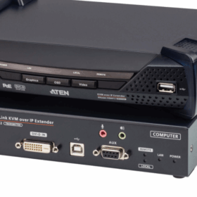 מתג DVI-D Dual Link KVM over IP Extender עם PoE ברזולוציה 2K מעבר מהיר באופן אוטומטי ATEN KE6912 (1)
