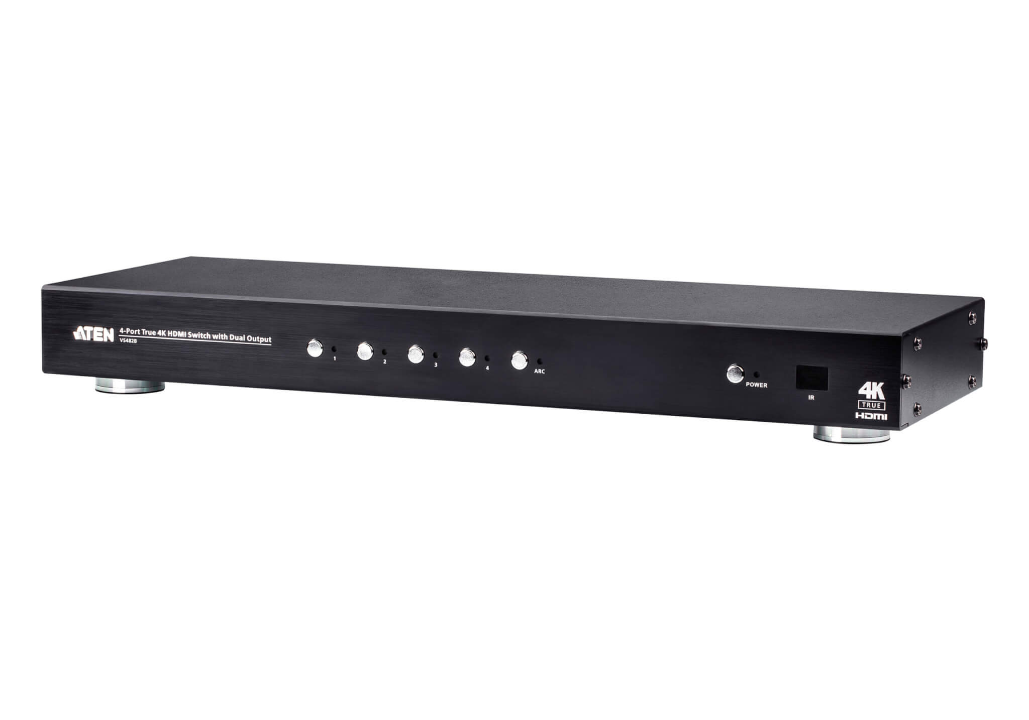 מתג HDMI בעל 4 יציאות עם יציאה כפולה ברזולוצייה 4K עד 4 מקורות ATEN VS482B (1)