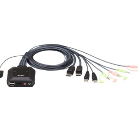מתג KVM כבל USB DisplayPort עם 2 יציאות עם בורר יציאות מרחוק ATEN CS22DP (1)