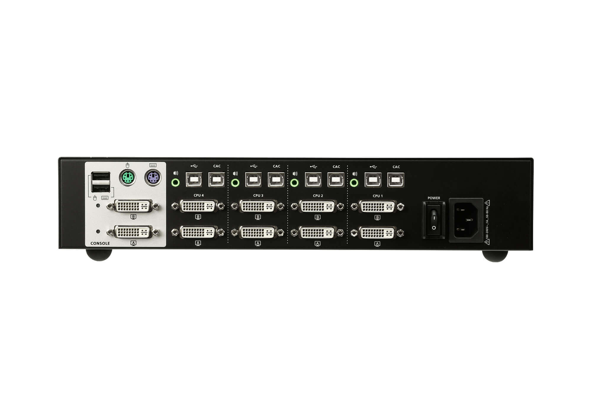 מתג KVM מאובטח מסוג KVM מאובטח עם 4 יציאות USB DVI (תואם PSS PP v3.0) תואם דרישות אבטחה ATEN CS1144D (2)