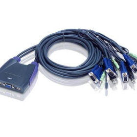 מתג KVM מסוג USB VGAאודיו 4 יציאות 0.9 מטר, 1.2 מטר ATEN CS64US
