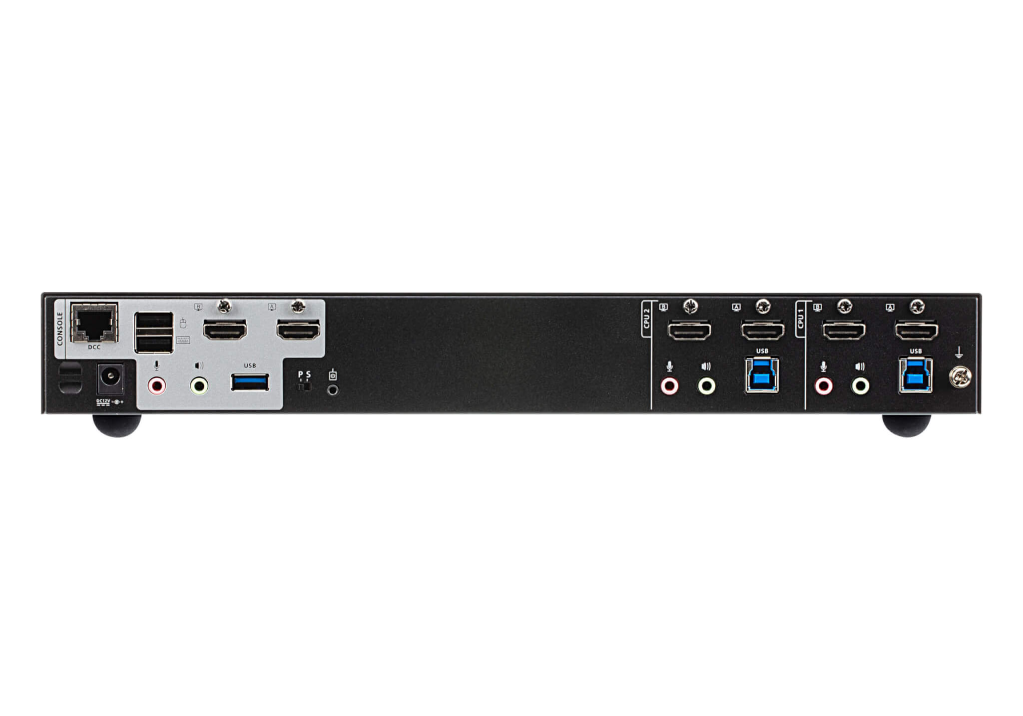 מתג KVMP כפול HDMI עם 2 יציאות USB 3.0 4K HDMI בצבע שחור ATEN CS1842 (2)