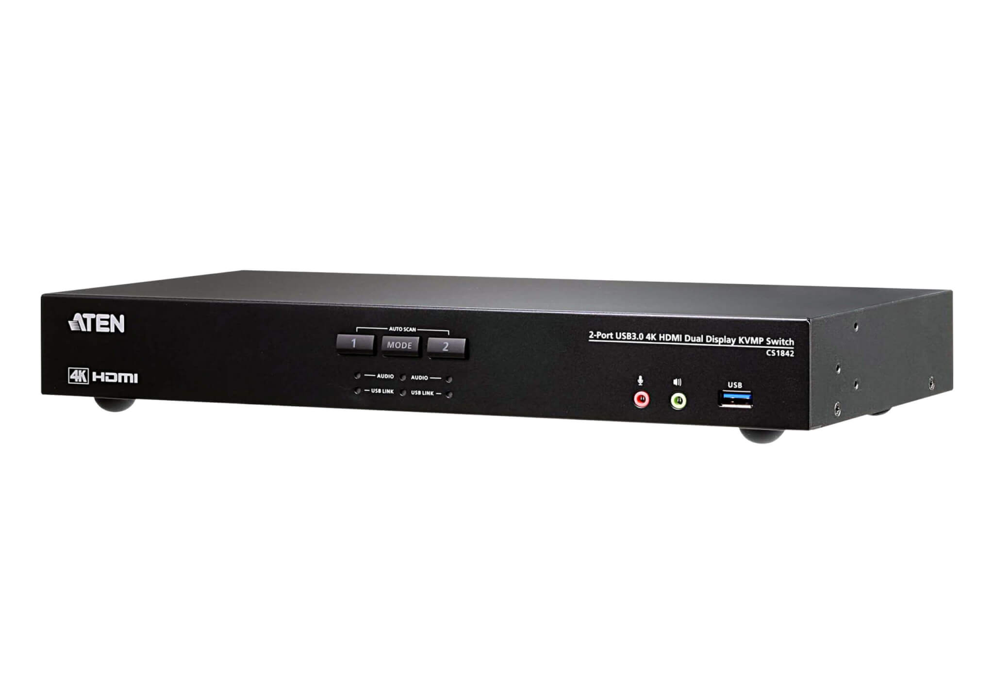 מתג KVMP כפול HDMI עם 2 יציאות USB 3.0 4K HDMI בצבע שחור ATEN CS1842 (3)