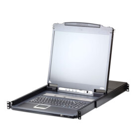 מתג LCD KVM כולל 1-מקומימרחוק גישה שיתוף 16 יציאות PS2-USB VGA כולל IP ניתן לשלוט עד 256 מחשבים ATEN CL5716I (1)