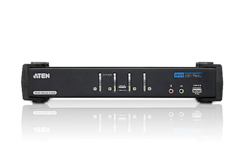 מתג USB DVI כפול USBקישור כפול KVMP בצבע שחור ATEN CS1784A (1)