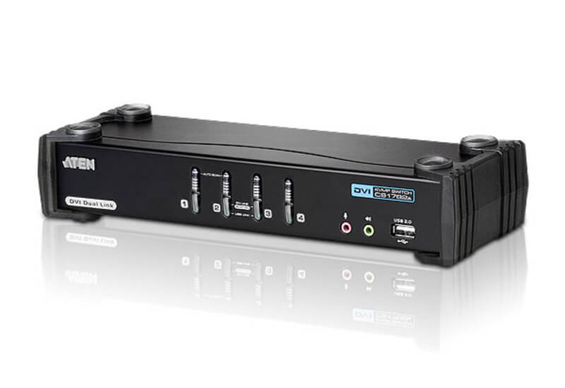 מתג USB DVI כפול USBקישור כפול KVMP בצבע שחור ATEN CS1784A (2)