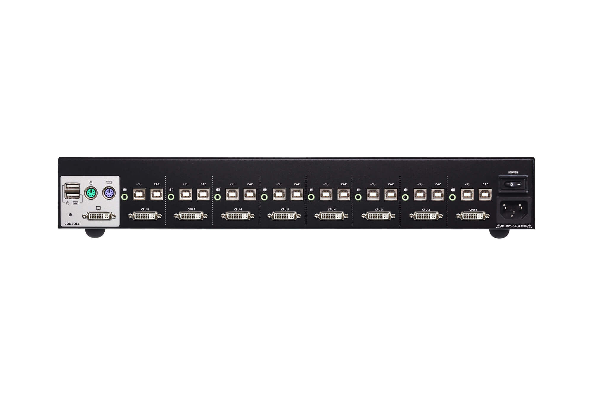 מתג USB DVI מאובטח עם 8 יציאות KVM (תואם PSS PP v3.0) תואם דרישות אבטחה ATEN CS1188D (1)