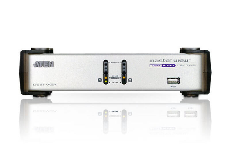 מתג USB VGA דו-יציאות מסוג USBשמע KVMP ™ ברזולוציות גבוהות ATEN CS1742 (2)