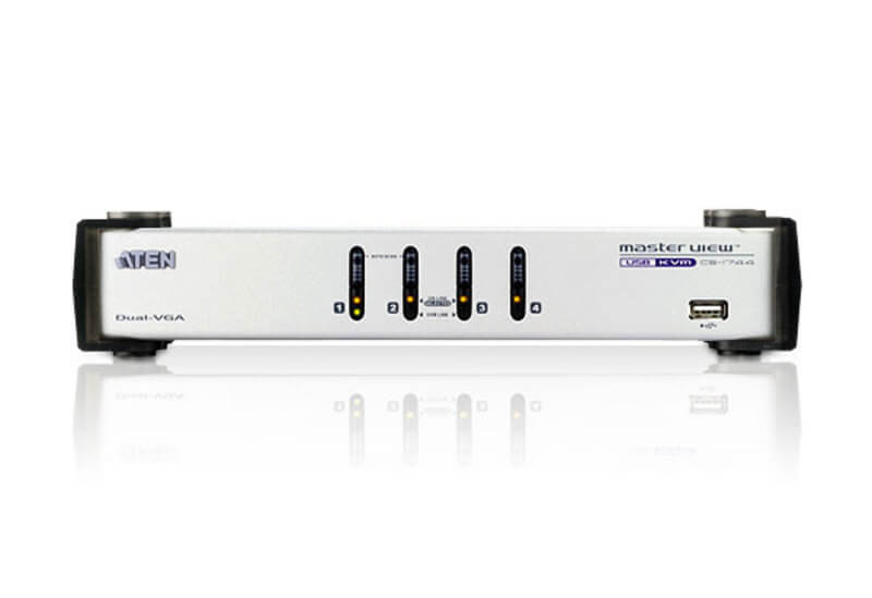 מתג USB VGA כפול תצוגת USB4 KVMP איכות וידאו מעולה תמיכה במערכת ההפעלה ATEN CS1744 (1)