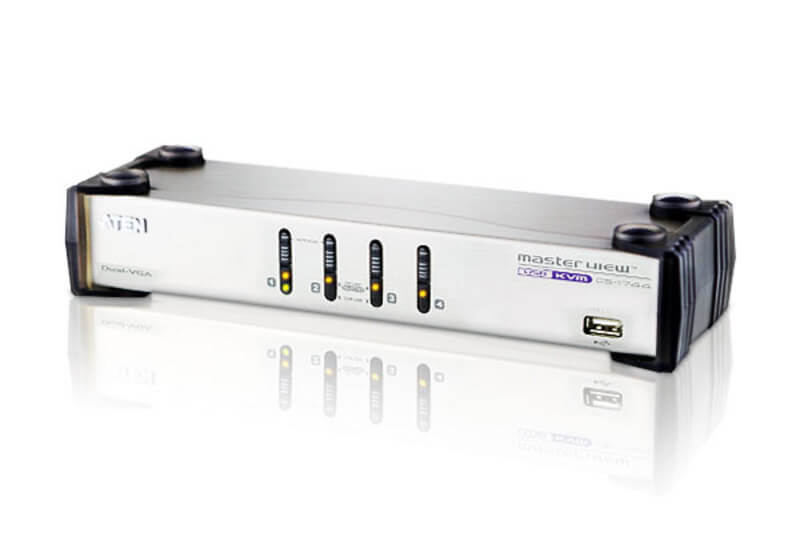 מתג USB VGA כפול תצוגת USB4 KVMP איכות וידאו מעולה תמיכה במערכת ההפעלה ATEN CS1744 (2)