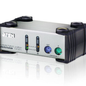 מתג בעל 2 יציאות PS2 KVM בצבע אפור ATEN CS82AC (1)