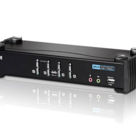 מתג בעל 4 יציאות USB DVIאודיו KVMP בצבע שחור ATEN CS1764A (1)