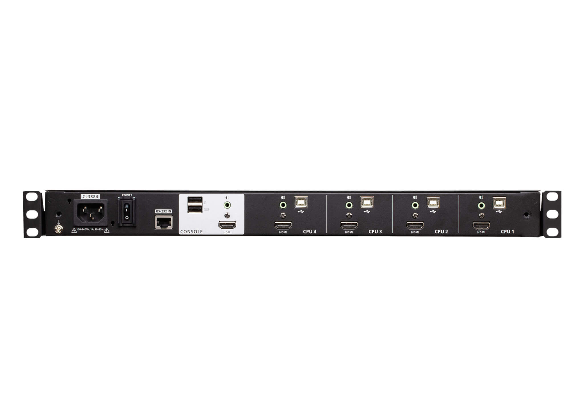 מתג בעל 4 יציאות USB KVM LCD מסוג Multi-View USB HDMI עם מצבי תצוגה ATEN CL3884NW (1)