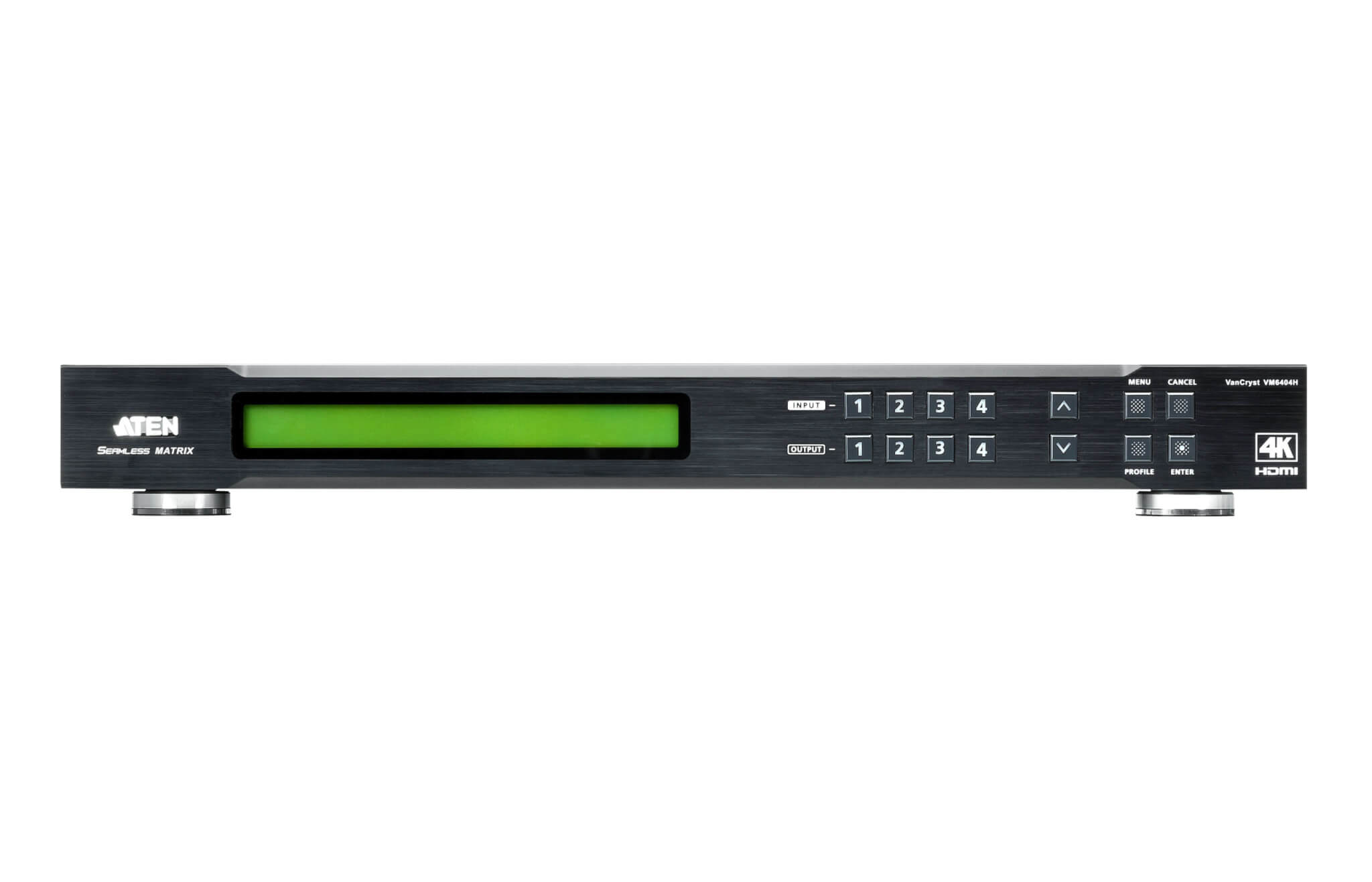 מתג מטריקס HDMI 4X4 עם שיטות בקרה מרובות-ניהול ברזולוצייה 4K עם סקאלר מובנה ATEN VM6404H (1)