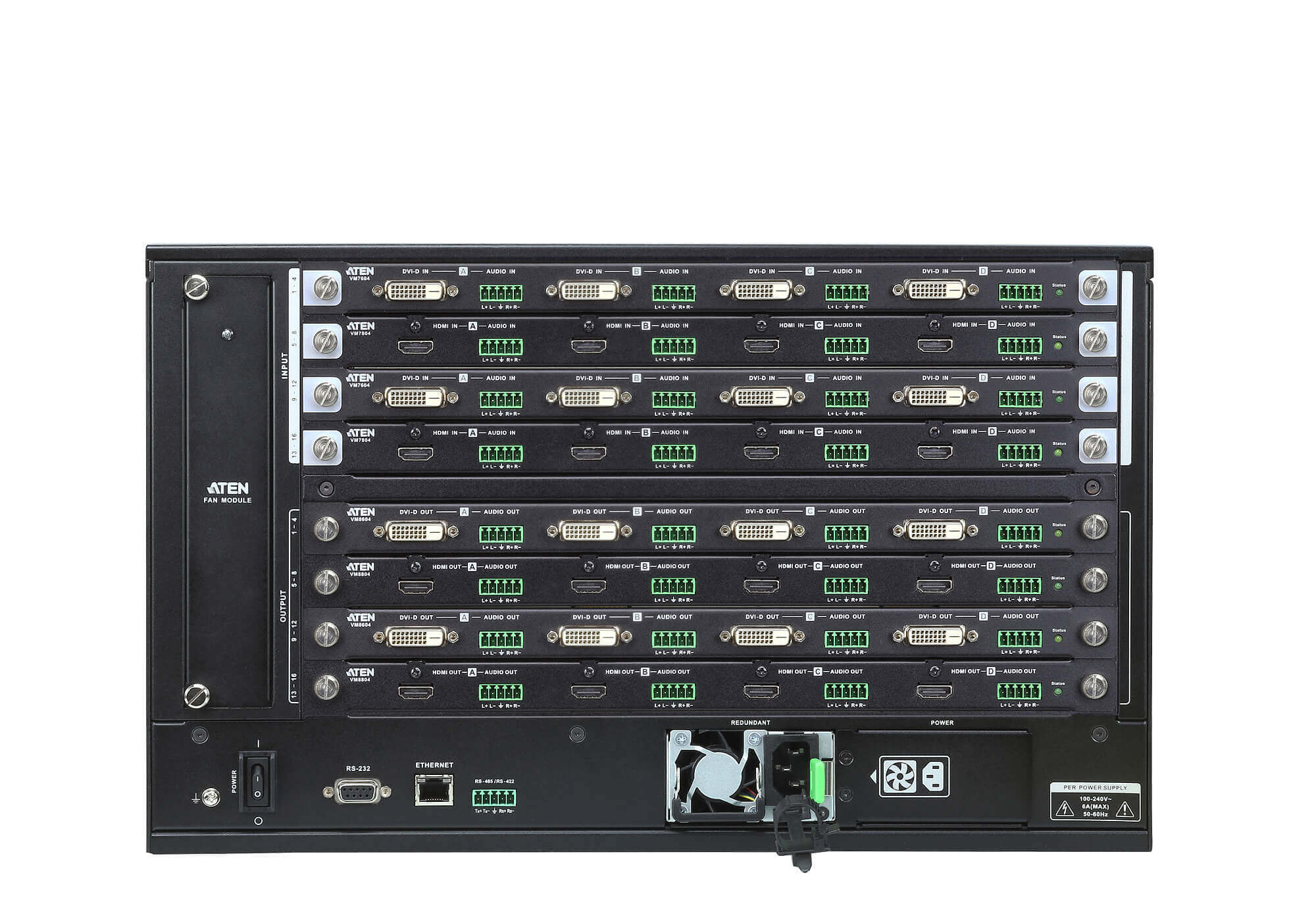 מתג מטריקס מודולרי 16 חיבורים כולל ספק כוח ATEN VM1600A (3)