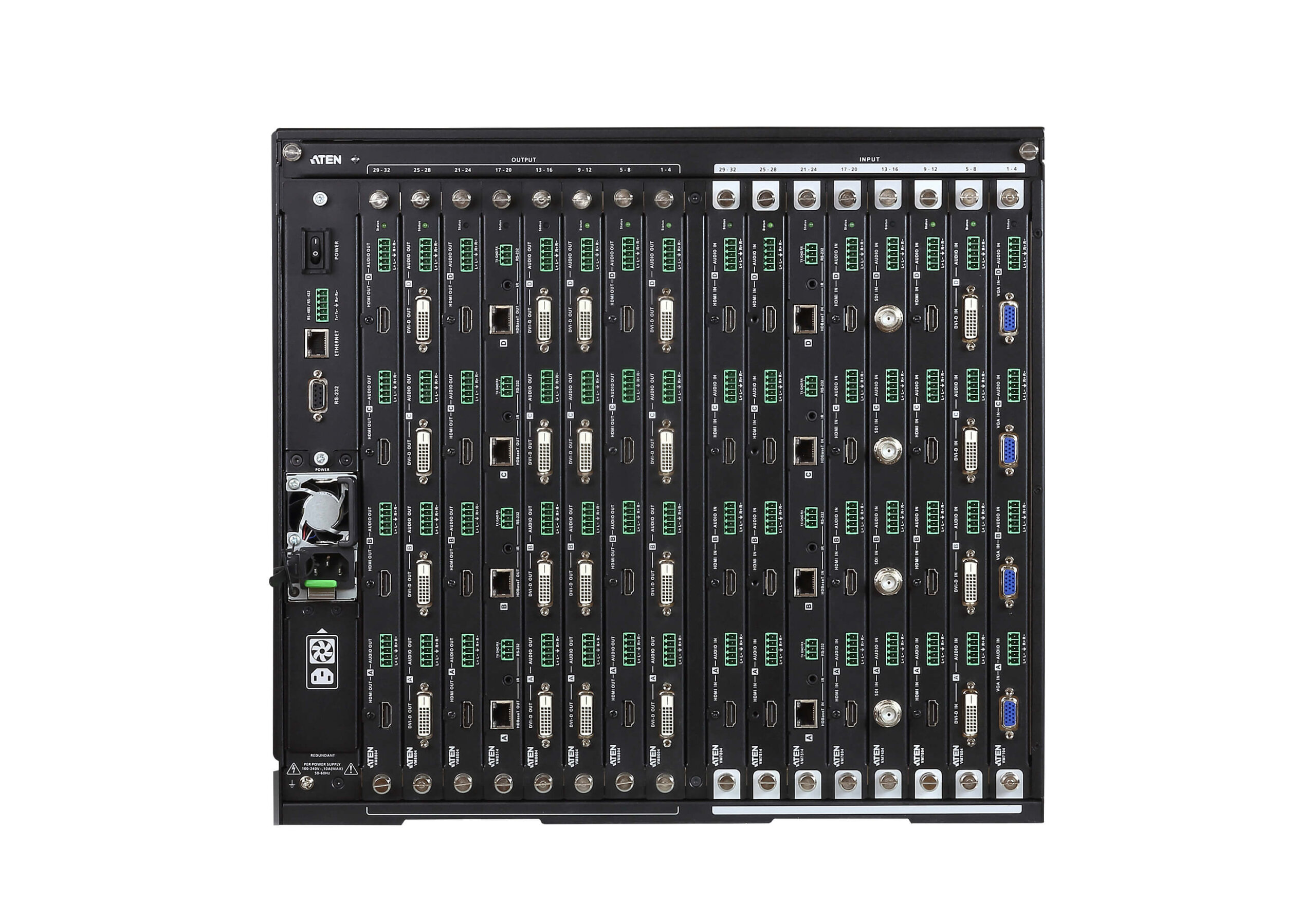 מתג מטריקס מודולרי 32X32 שיטות בקרה מרובות וניהול מערכת ATEN VM3250 (2)