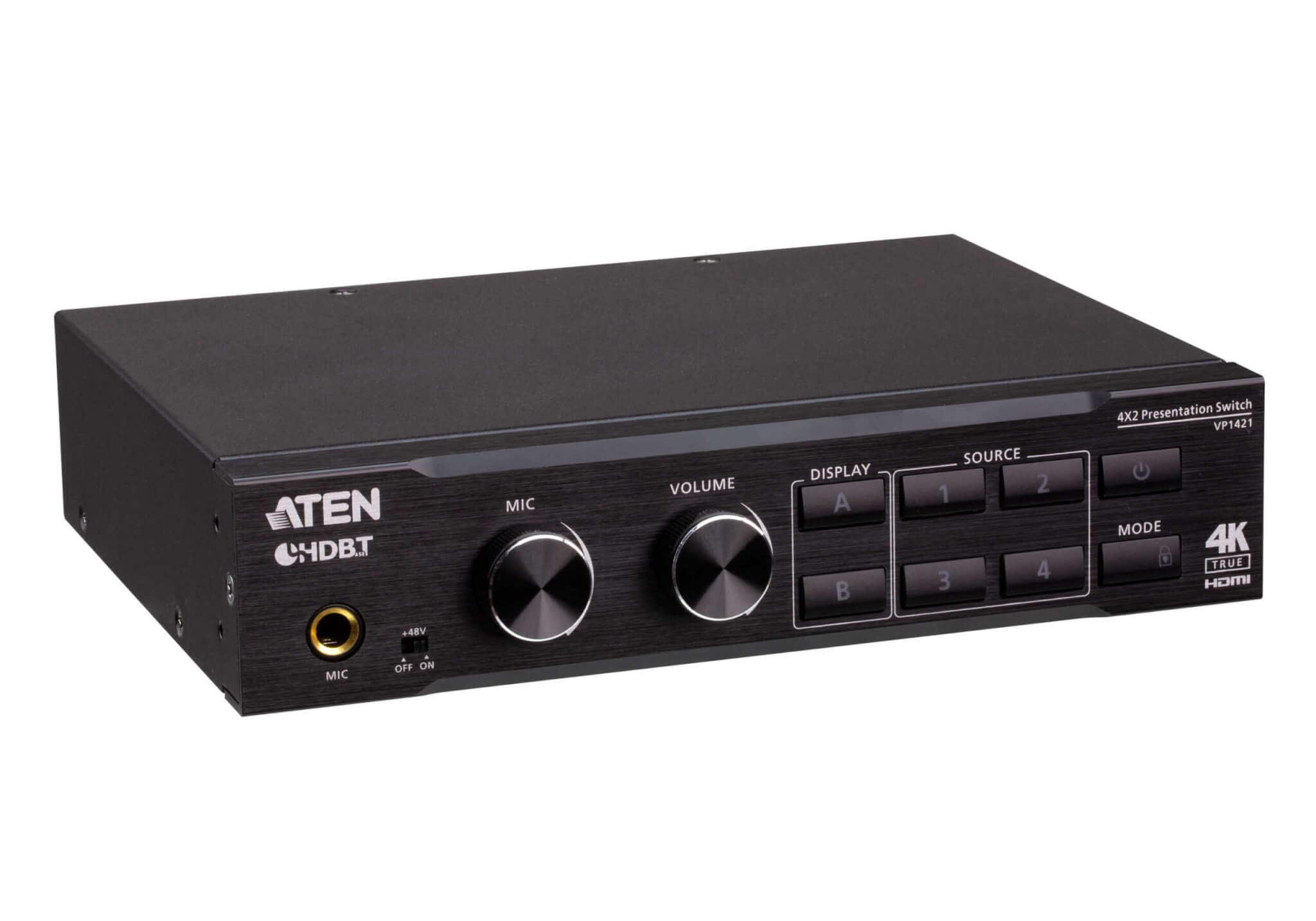 מתג מטריקס מצגת 2X4 עם קנה מידה DSP ו- HDBaseT-Lite ברזולוציה 4K עד 70 מטר ATEN VP1421 (1)