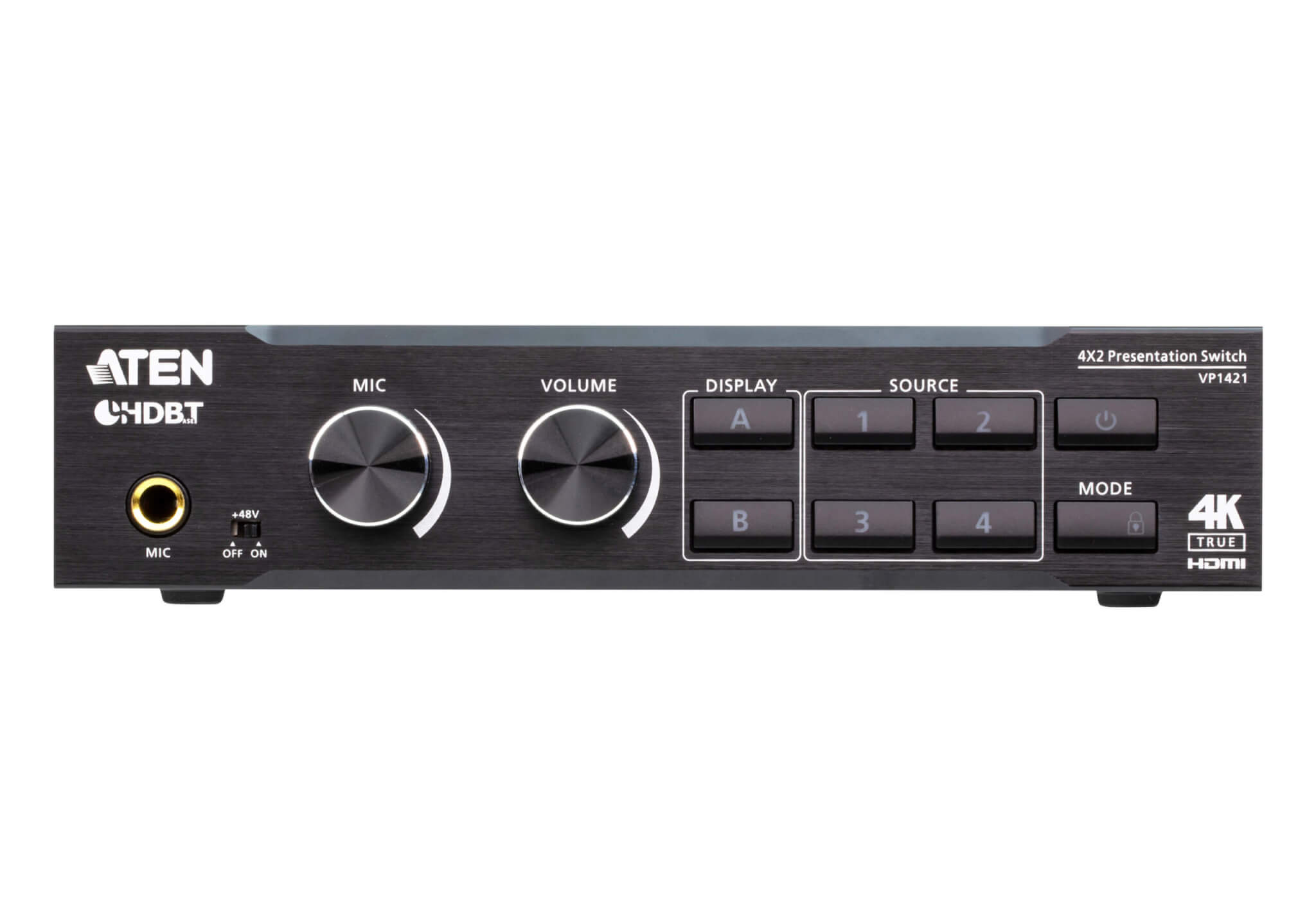 מתג מטריקס מצגת 2X4 עם קנה מידה DSP ו- HDBaseT-Lite ברזולוציה 4K עד 70 מטר ATEN VP1421 (2)