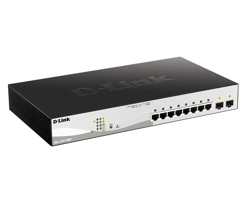 מתג מנוהל WEB די-לינק עם 10 פורטים תומך D-Link DGS-1210-10MP PoE
