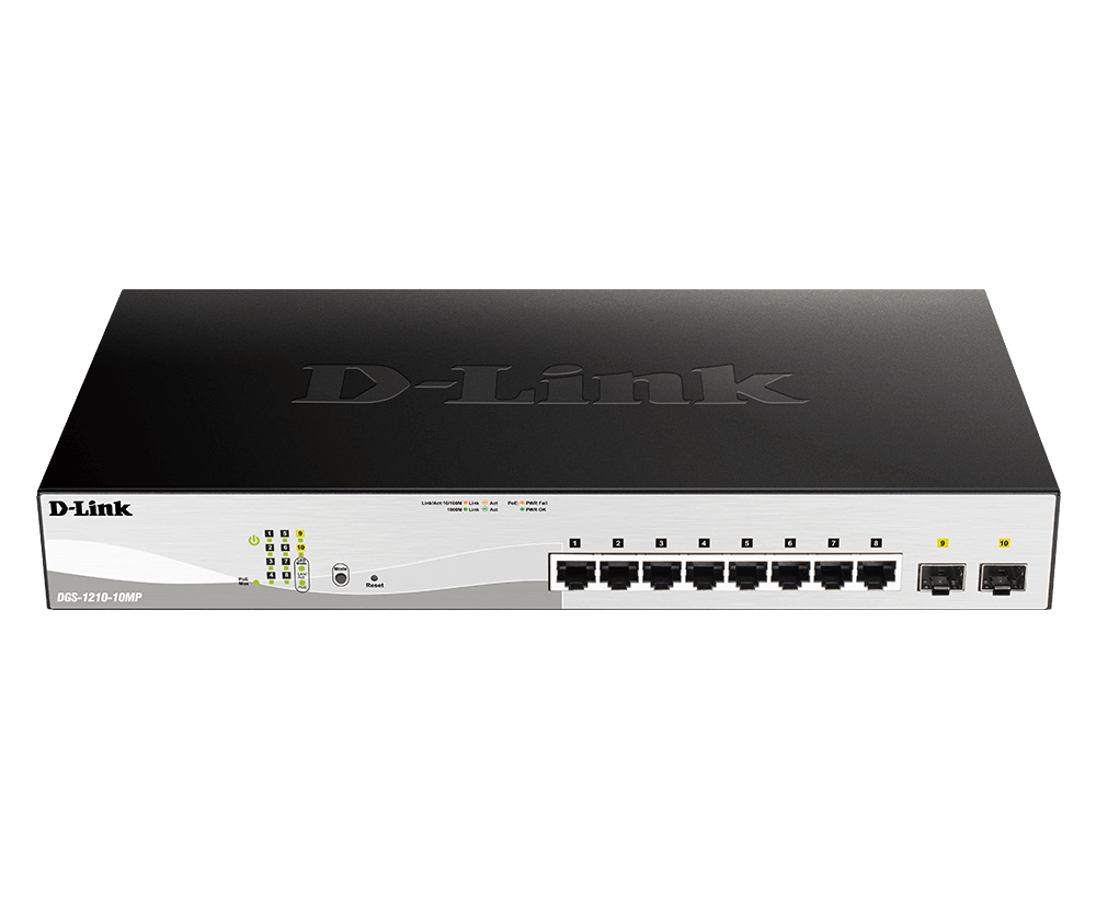 מתג מנוהל WEB די-לינק עם 10 פורטים תומך D-Link DGS-1210-10MP PoE
