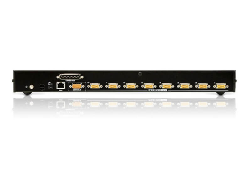 מתג מקומימרחוק IP גישהשיתוף PS2-USB VGA KVM הכולל 8 יציאות בצבע שחור ATEN CS1708i (1)