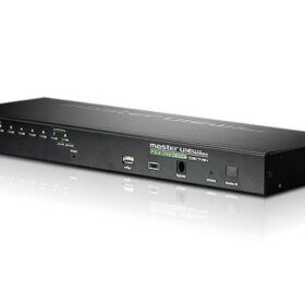מתג מקומימרחוק IP גישהשיתוף PS2-USB VGA KVM הכולל 8 יציאות בצבע שחור ATEN CS1708i (2)