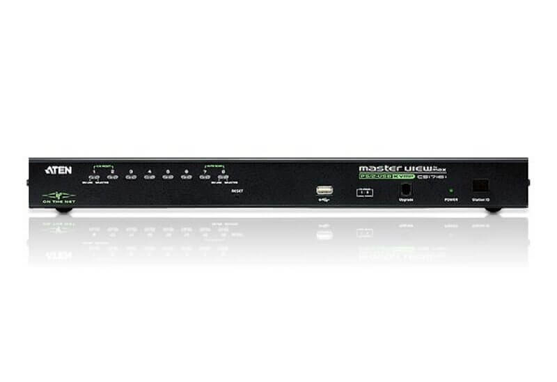מתג מקומימרחוק IP גישהשיתוף PS2-USB VGA KVM הכולל 8 יציאות בצבע שחור ATEN CS1708i (3)