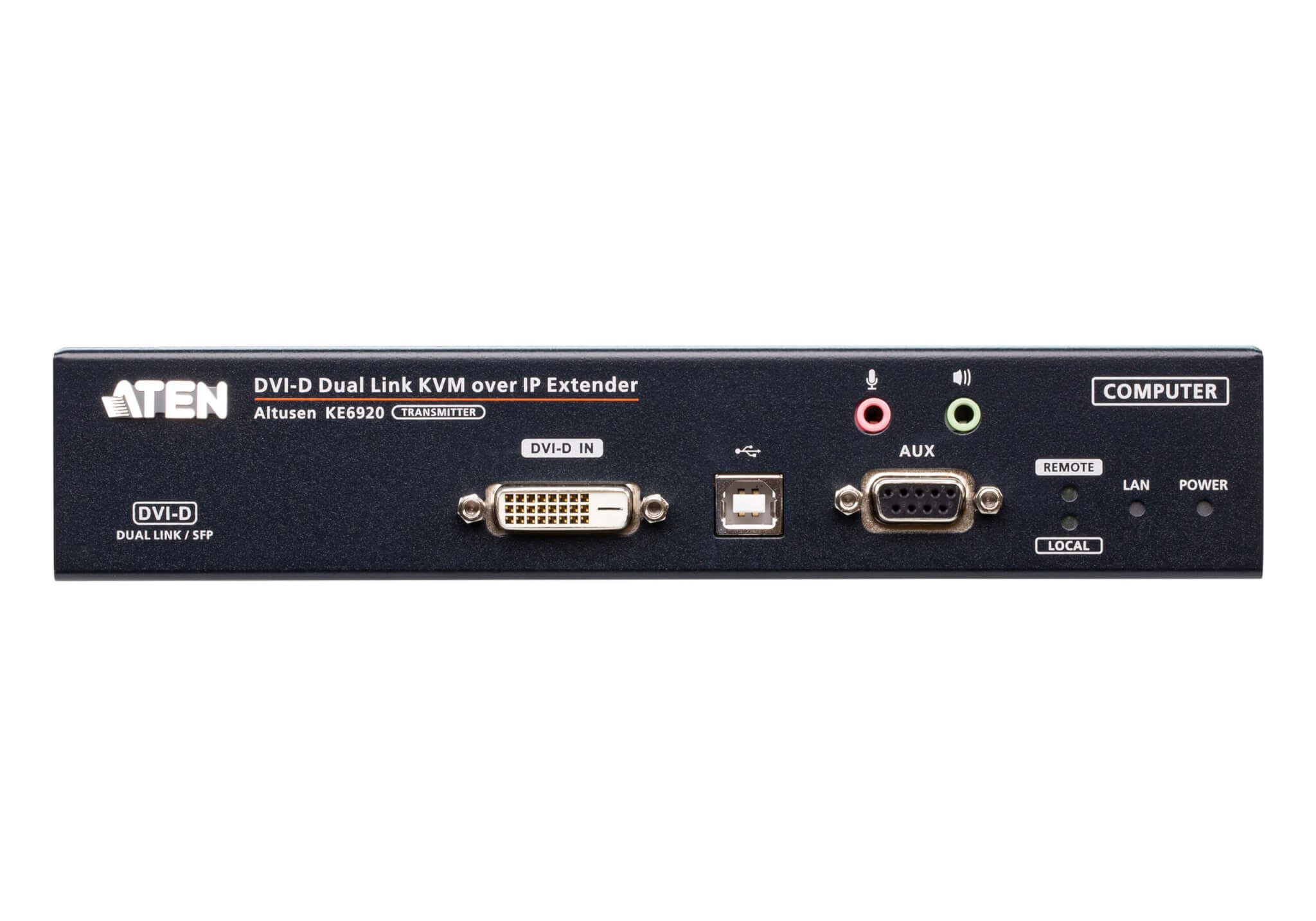 מתג משדר DVI-D Dual-Link KVM מעל IP עם SFP כפול ברזולוצייה 2K חיבור אוטומטית למשדר ATEN KE6920T (1)