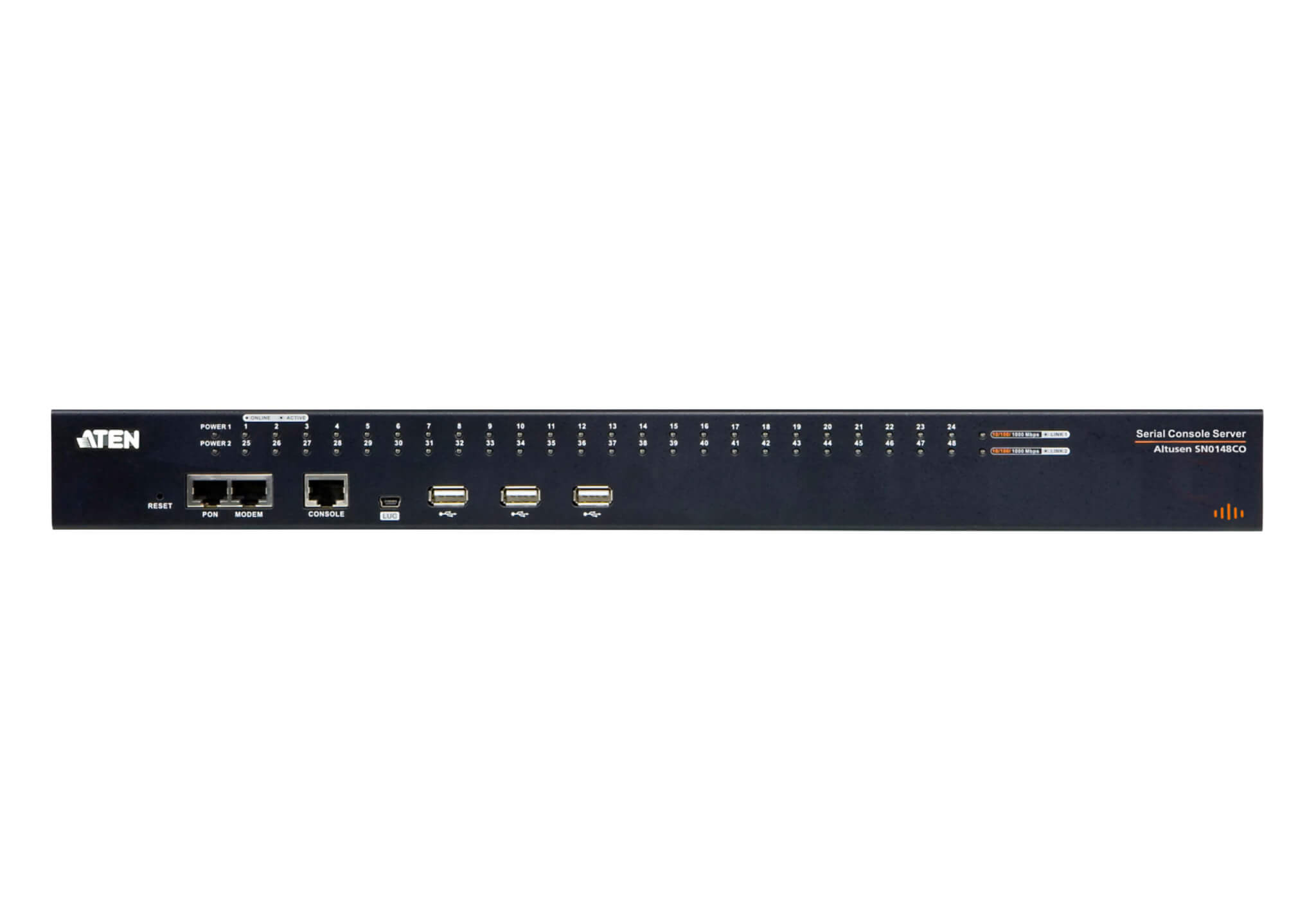 מתג שרת מסוף סידורי 48 יציאות עם הספקLAN כפול ATEN SN0148CO (1)
