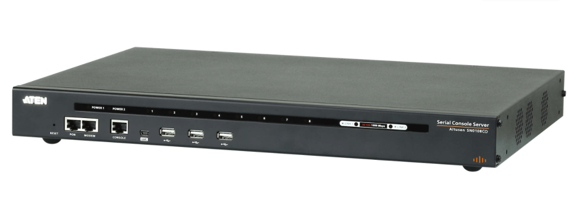 מתג שרת מסוף סידורי בעל 8 יציאות עם מתחLAN כפול ATEN SN0108CO (1)