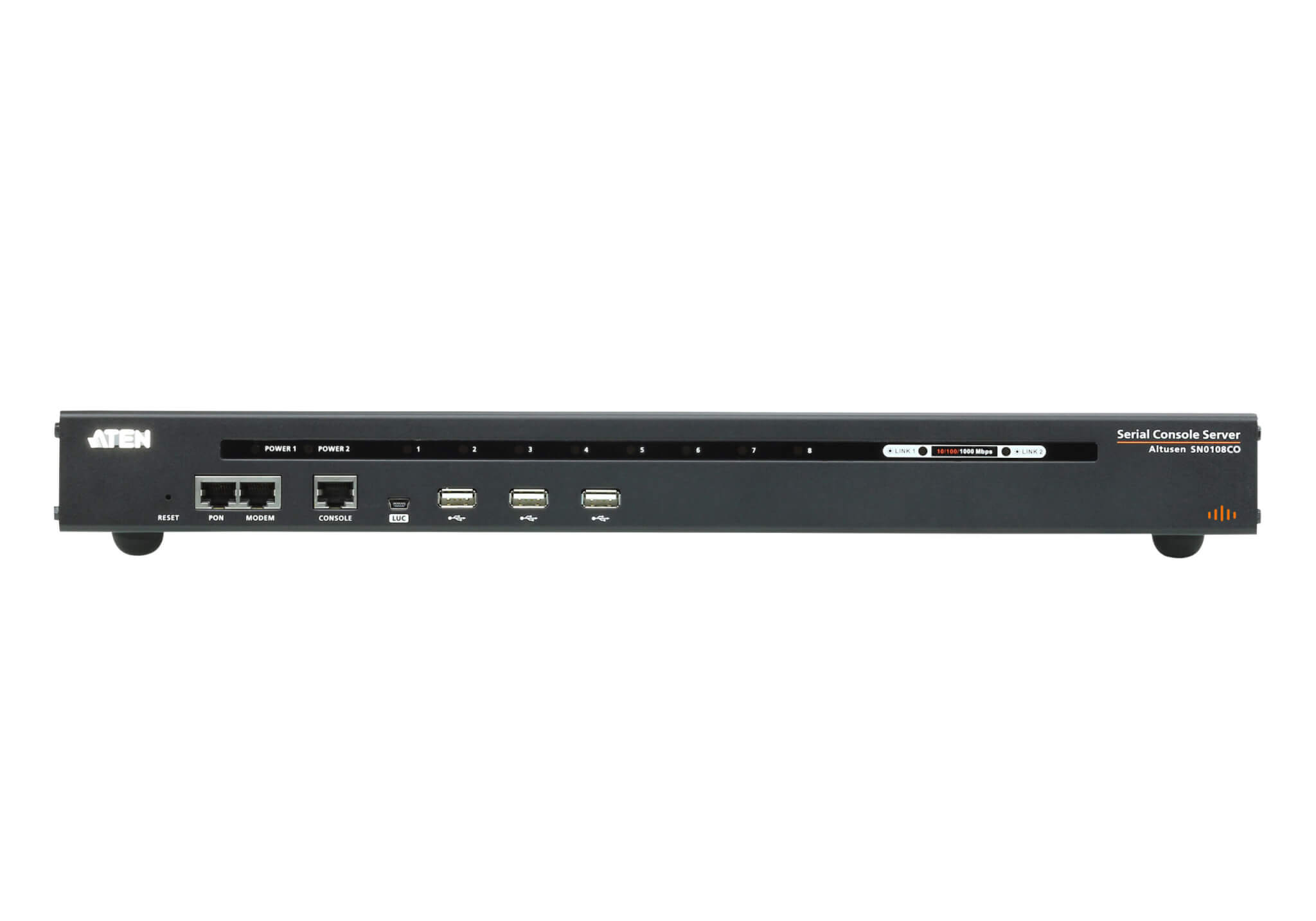 מתג שרת מסוף סידורי בעל 8 יציאות עם מתחLAN כפול ATEN SN0108CO (2)
