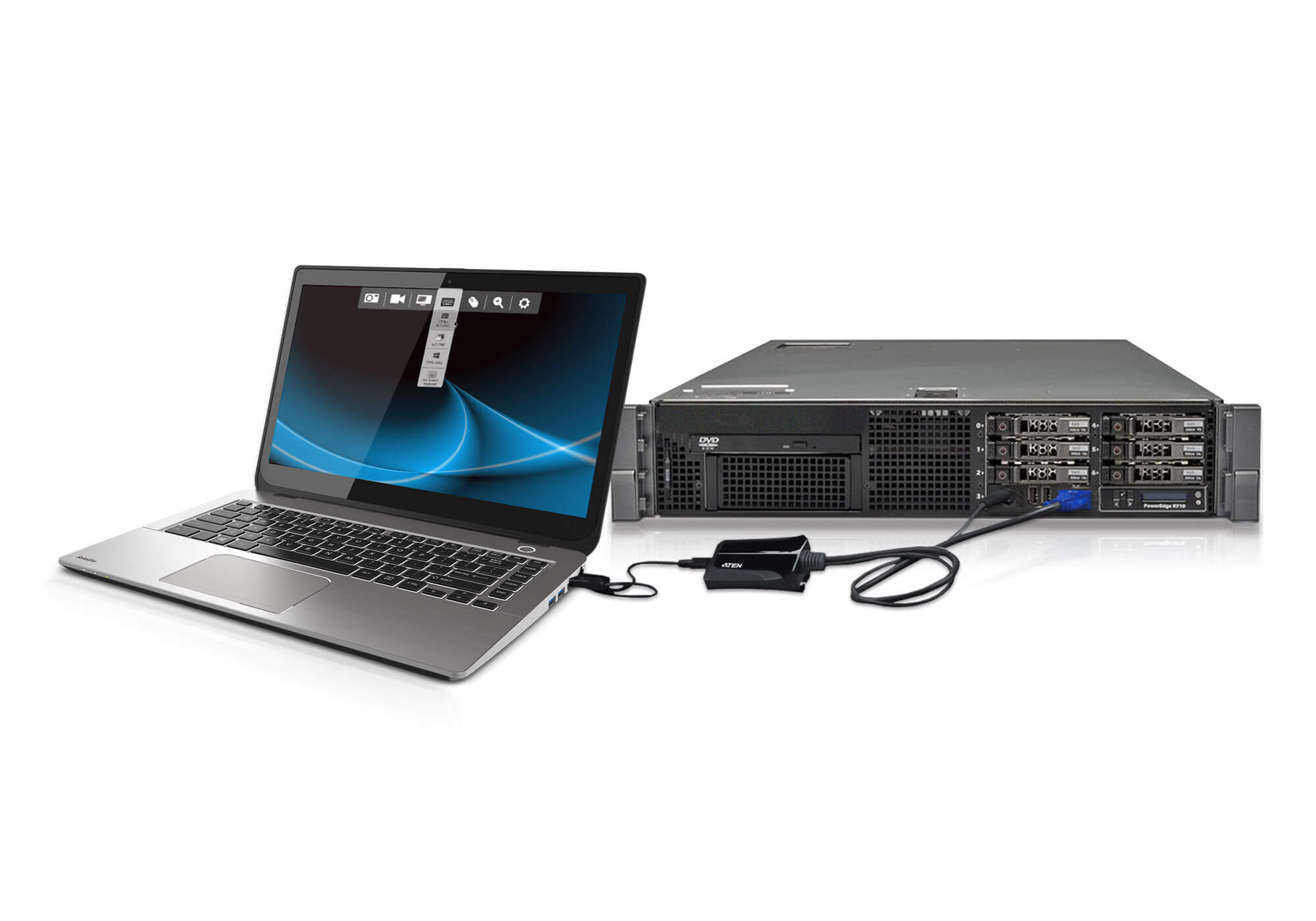 ערכת IT למחשב נייד USB KVM מגוון חיבורים ATEN CV211CP (3)
