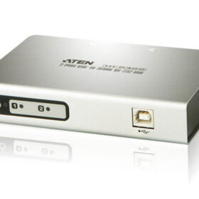 רכזת 2 יציאות USB ל- RS-232 בצבע אפור ATEN UC2322 (1)